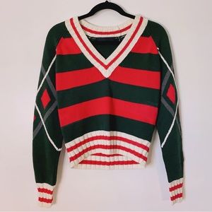 L.A.M.B. Striped Varsity Style Sweater Rare Size M